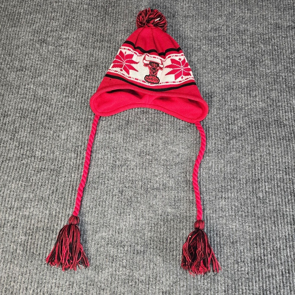 Chicago Bulls Hat Trapper Mens One Size Red NBA Basketball Pom HWC New Era